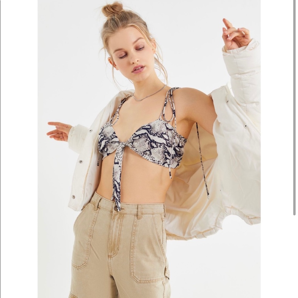 LIONESS Urban Outfitters crop top bra top snakeskin